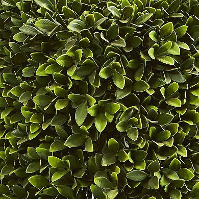 nearly natural 27-in. Boxwood Artificial Plant in Black Planter
