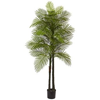 nearly natural 7-ft. UV Resistant Double Robellini Palm Tree