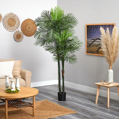 nearly natural 7-ft. UV Resistant Double Robellini Palm Tree