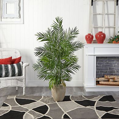 nearly natural 5-ft. Areca Palm Artificial Tree in Sand Colored Planter