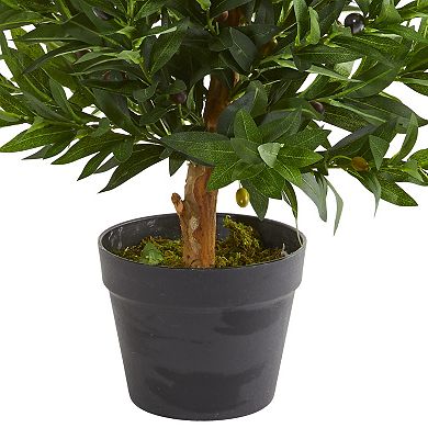 nearly natural 35-in. UV Resistant Olive Cone Topiary Artificial Tree