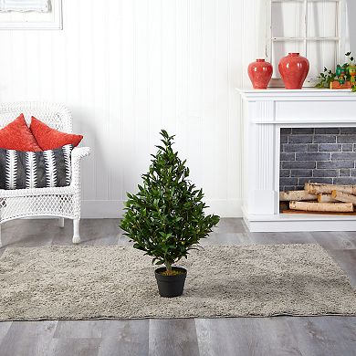 nearly natural 35-in. UV Resistant Olive Cone Topiary Artificial Tree