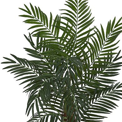 nearly natural 5.5-ft. Areca Artificial Palm Tree in White Tower Planter