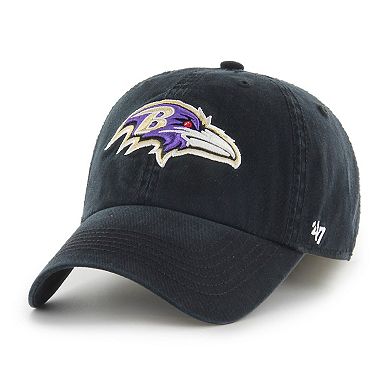 Men's '47 Black Baltimore Ravens Franchise Logo Fitted Hat