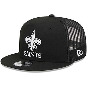 Men's New Era Black New Orleans Saints Main Trucker 9FIFTY Snapback Hat