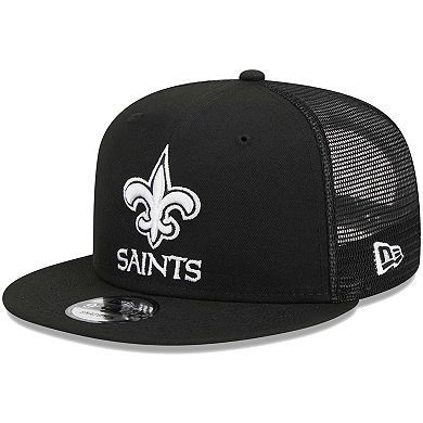 Men's New Era Black New Orleans Saints Main Trucker 9FIFTY Snapback Hat