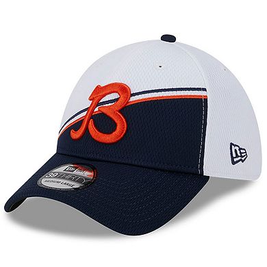 Men's New Era White/Navy Chicago Bears 2023 Sideline 39THIRTY Flex Hat