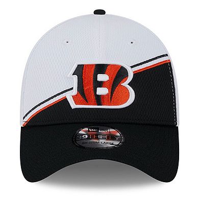 Men's New Era White/Black Cincinnati Bengals 2023 Sideline 39THIRTY Flex Hat