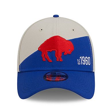 Men's New Era Cream/Royal Buffalo Bills 2023 Sideline Historic 39THIRTY Flex Hat