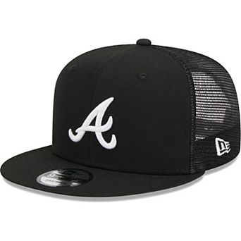 Men's New Era Black Atlanta Braves Trucker 9FIFTY Snapback Hat