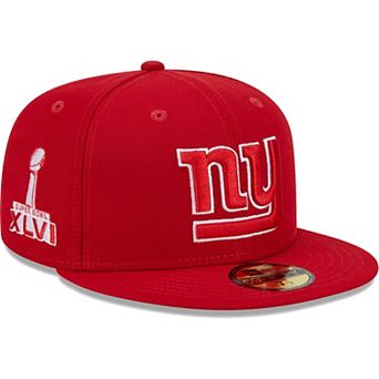 Men's New Era Scarlet New York Giants Super Bowl XLVI Main Patch 59FIFTY Fitted Hat