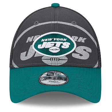 Preschool New Era Graphite/Green New York Jets Reflect 9FORTY Adjustable Hat
