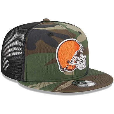 Youth New Era Camo Cleveland Browns Main Trucker 9FIFTY Snapback Hat