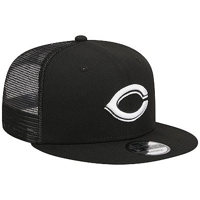 Men's New Era Black Cincinnati Reds Trucker 9FIFTY Snapback Hat