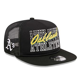 Men's New Era Black Oakland Athletics Street Team A-Frame Trucker 9FIFTY Snapback Hat