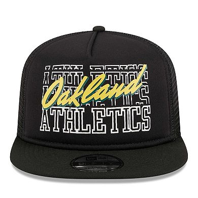 Men's New Era Black Oakland Athletics Street Team A-Frame Trucker 9FIFTY Snapback Hat