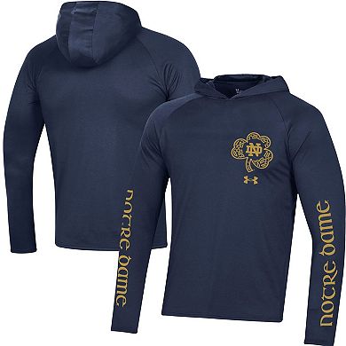 Men's Under Armour Navy Notre Dame Fighting Irish 2023 Aer Lingus College Football Classic Long Sleeve Hoodie T-Shirt