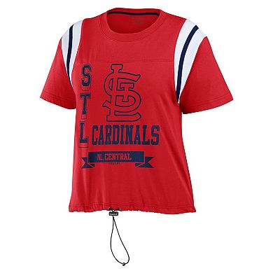 Women's WEAR by Erin Andrews Red St. Louis Cardinals Cinched Colorblock T-Shirt