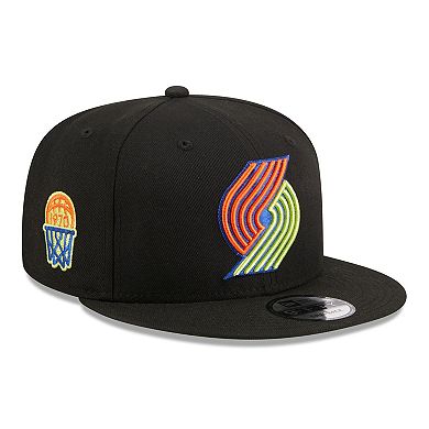 Men's New Era Black Portland Trail Blazers Neon Pop 9FIFTY Snapback Hat