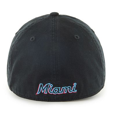 Men's '47 Black Miami Marlins Franchise Logo Fitted Hat