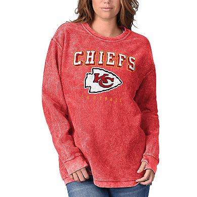 Women's G-III 4Her by Carl Banks Red Kansas City Chiefs Comfy Cord Pullover Sweatshirt