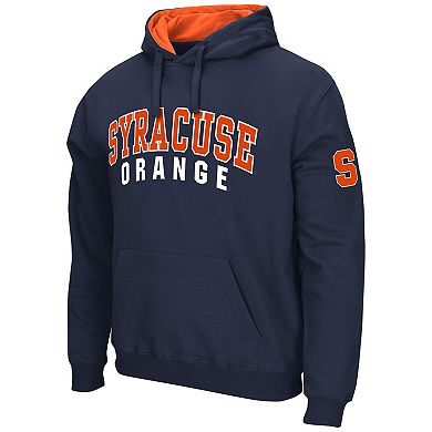 Men's Colosseum Navy Syracuse Orange Double Arch Pullover Hoodie