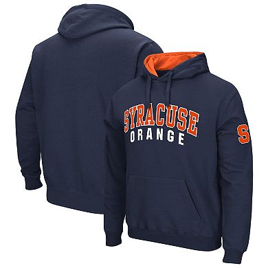 Men's Colosseum Navy Syracuse Orange Double Arch Pullover Hoodie