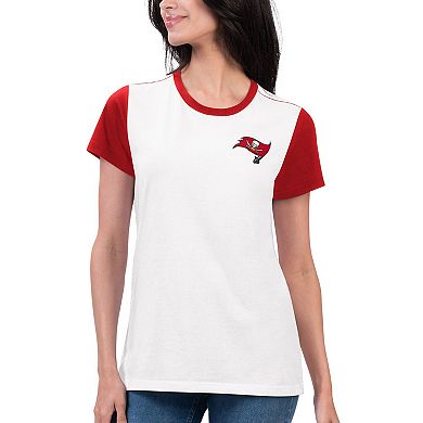Women's G-III 4Her by Carl Banks White/Red Tampa Bay Buccaneers Fashion Illustration T-Shirt