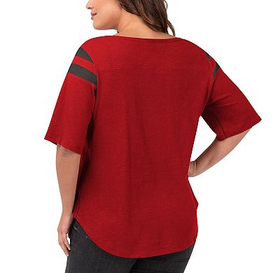 Women's G-III 4Her by Carl Banks Red Tampa Bay Buccaneers Plus Size Linebacker Short Sleeve T-Shirt