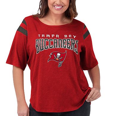 Women's G-III 4Her by Carl Banks Red Tampa Bay Buccaneers Plus Size Linebacker Short Sleeve T-Shirt