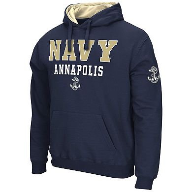 Men's Colosseum Navy Navy Midshipmen Sunrise Pullover Hoodie
