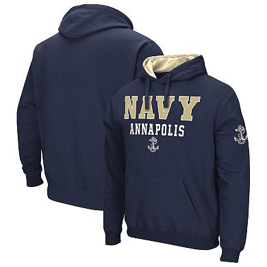 Men's Colosseum Navy Navy Midshipmen Sunrise Pullover Hoodie