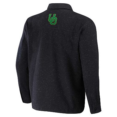 Men's Darius Rucker Collection by Fanatics Heather Charcoal Oregon Ducks Sherpa-Lined Full-Snap Shacket