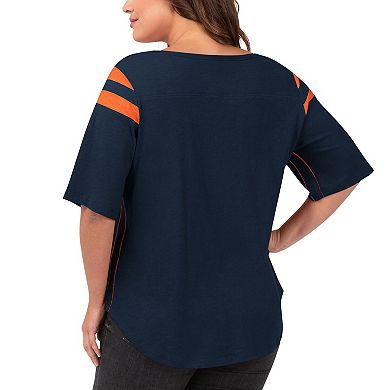 Women's G-III 4Her by Carl Banks Navy Auburn Tigers Plus Size Linebacker Half-Sleeve T-Shirt