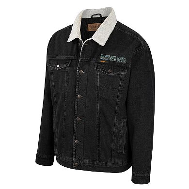 Men's Colosseum x Wrangler Charcoal Michigan State Spartans Western Button-Up Denim Jacket