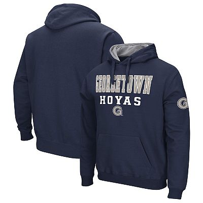 Men s Colosseum Navy Georgetown Hoyas Sunrise Pullover Hoodie