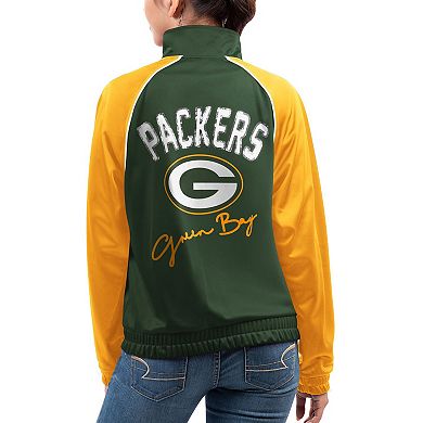 Women's G-III 4Her by Carl Banks  Green Green Bay Packers Showup Fashion Dolman Full-Zip Track Jacket