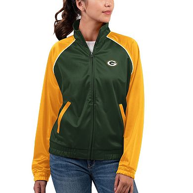 Women's G-III 4Her by Carl Banks  Green Green Bay Packers Showup Fashion Dolman Full-Zip Track Jacket
