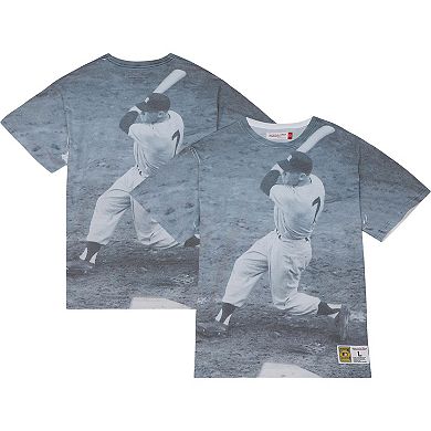 Men's Mitchell & Ness Mickey Mantle New York Yankees Cooperstown Collection Highlight Sublimated Player Graphic T-Shirt