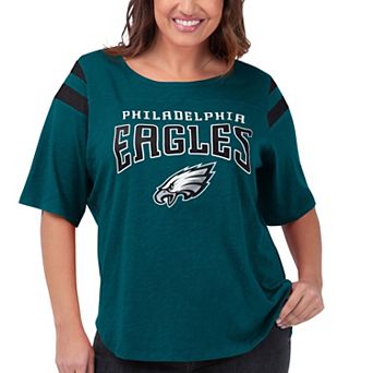 Women's G-III 4Her by Carl Banks Green Philadelphia Eagles Plus Size Linebacker Short Sleeve T-Shirt