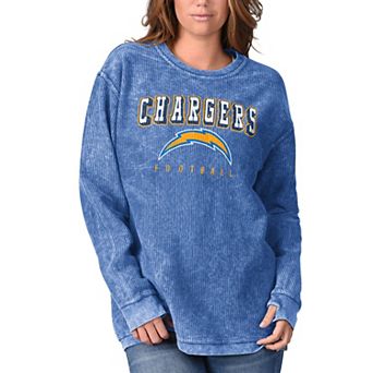 Women's G-III 4Her by Carl Banks Powder Blue Los Angeles Chargers Comfy Cord Pullover Sweatshirt
