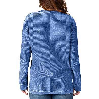 Women's G-III 4Her by Carl Banks Powder Blue Los Angeles Chargers Comfy Cord Pullover Sweatshirt
