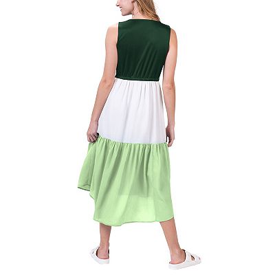 Women's G-III 4Her by Carl Banks Green/Neon Green Green Bay Packers 12th  Inning Colorblock Dress