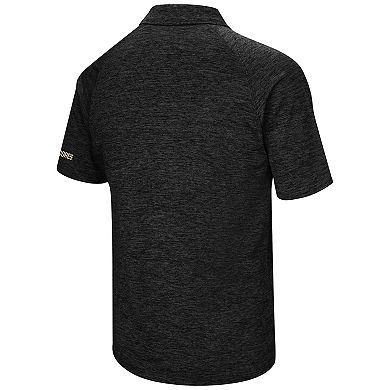 Men's Colosseum Black Vanderbilt Commodores Down Swing Raglan Polo