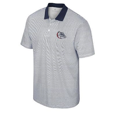 Men's Colosseum White/Navy Gonzaga Bulldogs Print Stripe Polo