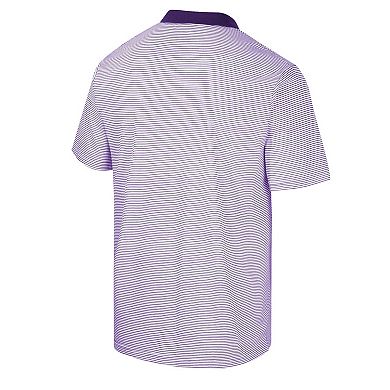 Men's Colosseum White/Purple TCU Horned Frogs Print Stripe Polo
