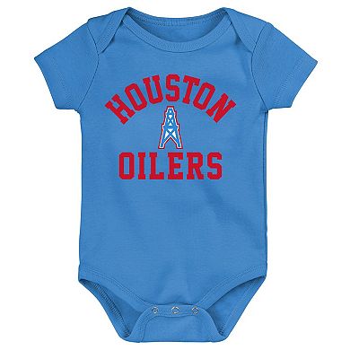 Newborn & Infant Navy/Light Blue/Heather Gray Tennessee Titans Three-Pack Eat, Sleep & Drool Retro Bodysuit Set