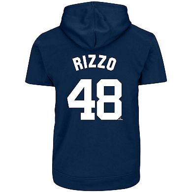 Men's Profile Anthony Rizzo Navy New York Yankees Big & Tall Fleece Short Sleeve Hoodie