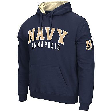 Men's Colosseum Navy Navy Midshipmen Double Arch Pullover Hoodie
