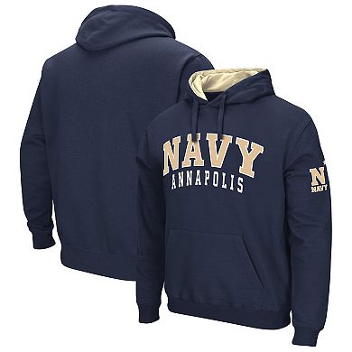 Men's Colosseum Navy Navy Midshipmen Double Arch Pullover Hoodie